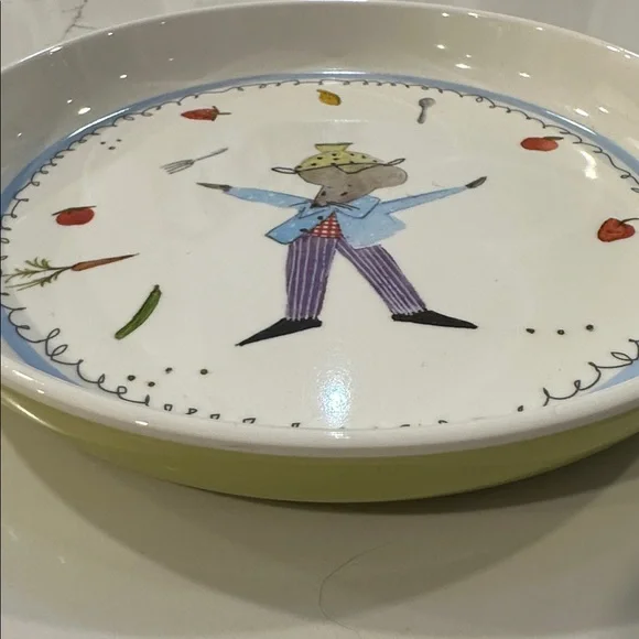 IKEA Fabler Collection Children’s Green Blue Round Plate Rubber rim Mouse - Picture 2 of 5